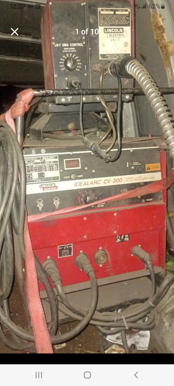 Lincoln Welder CV300 W/LN-7 Wire Feeder On Cart.