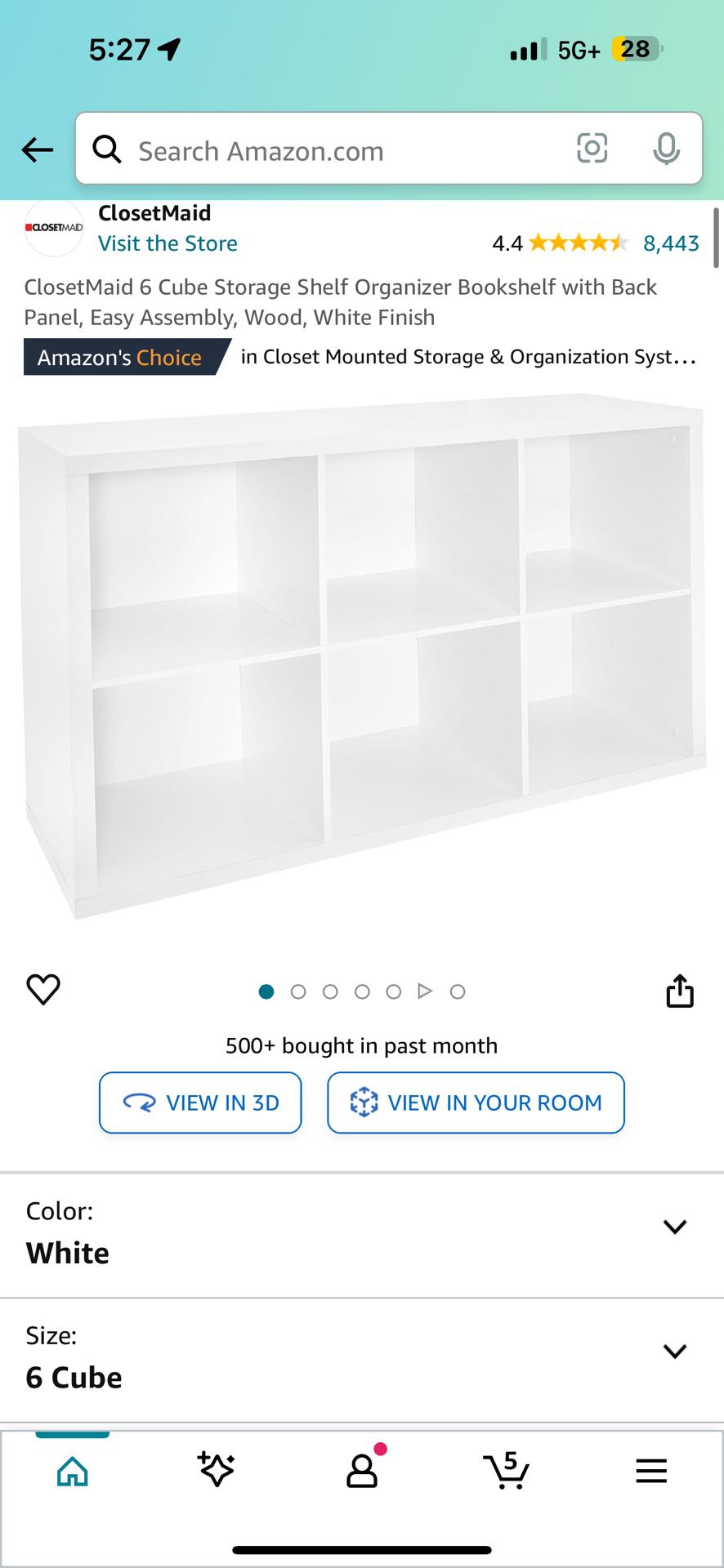  6 Cube Storage Shelf Organizer Bookshelf 