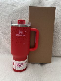 Stanley 40 oz Stainless Steel H2.0 Flowstate Quencher Tumbler Ruby Hearts valentines