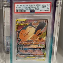 Pokemon Eevee & Snorlax GX PSA 10