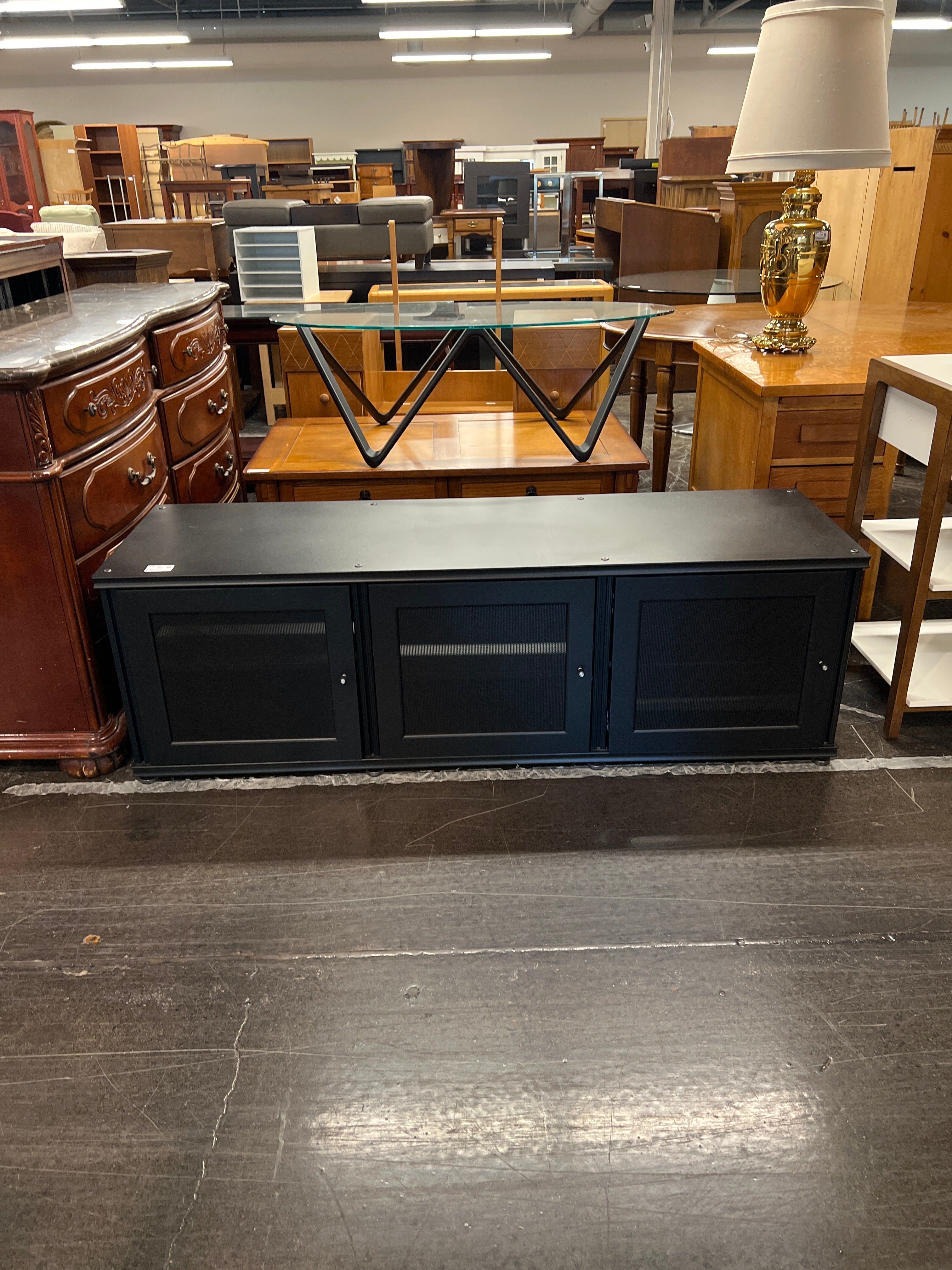 Black Metal TV Stand