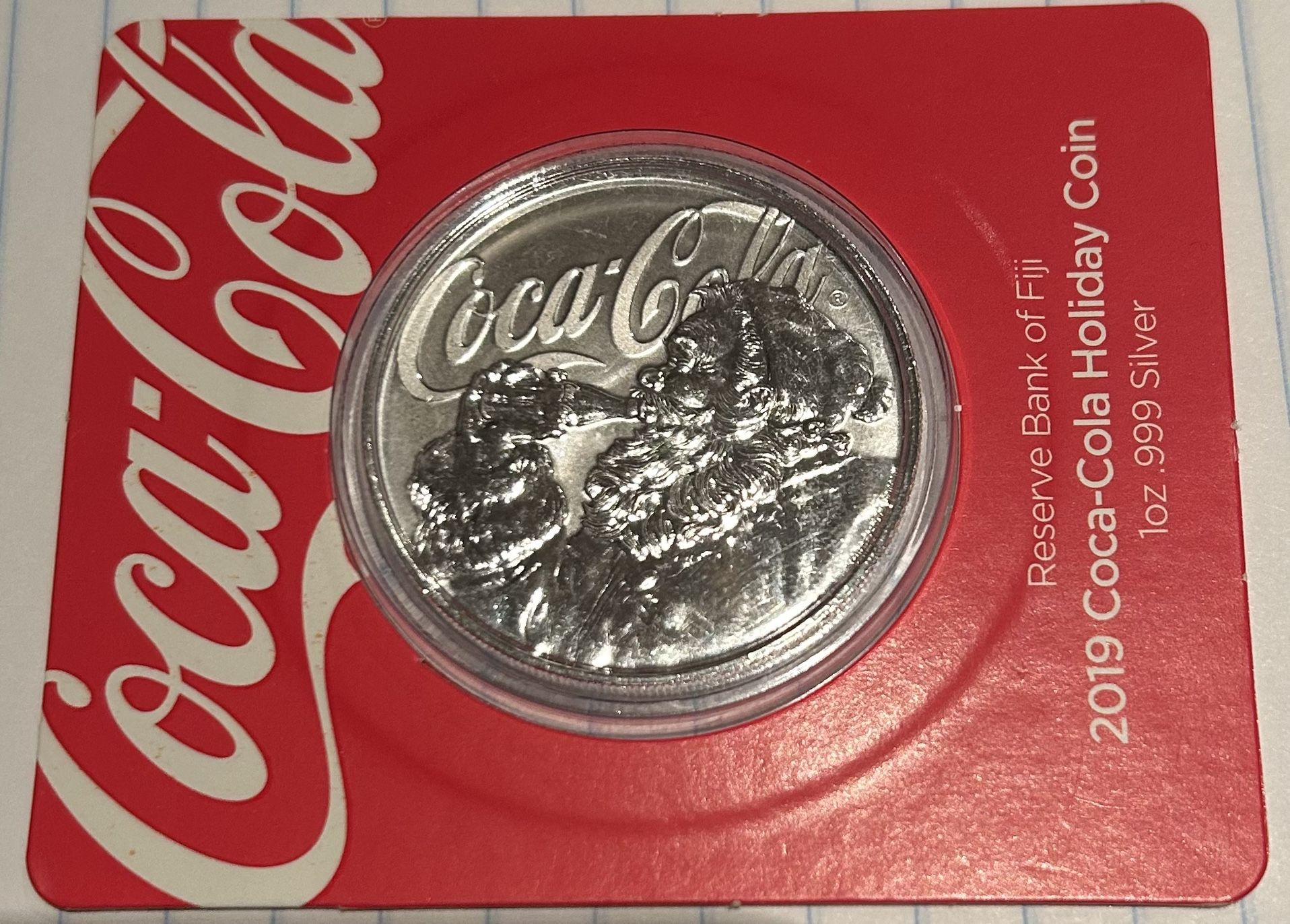 コレクション 2019 Coca-Cola Holiday Coin 1oz Silver 2019 1oz .999 Silver Coca-Cola® Holiday Coin - Limited Mintage