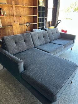 Mid-Century Modern Sectional Sofa with Chaise