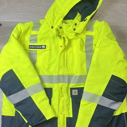 Carhartt United Airlines Reflective Jacket Hi Vis 2XL XXL