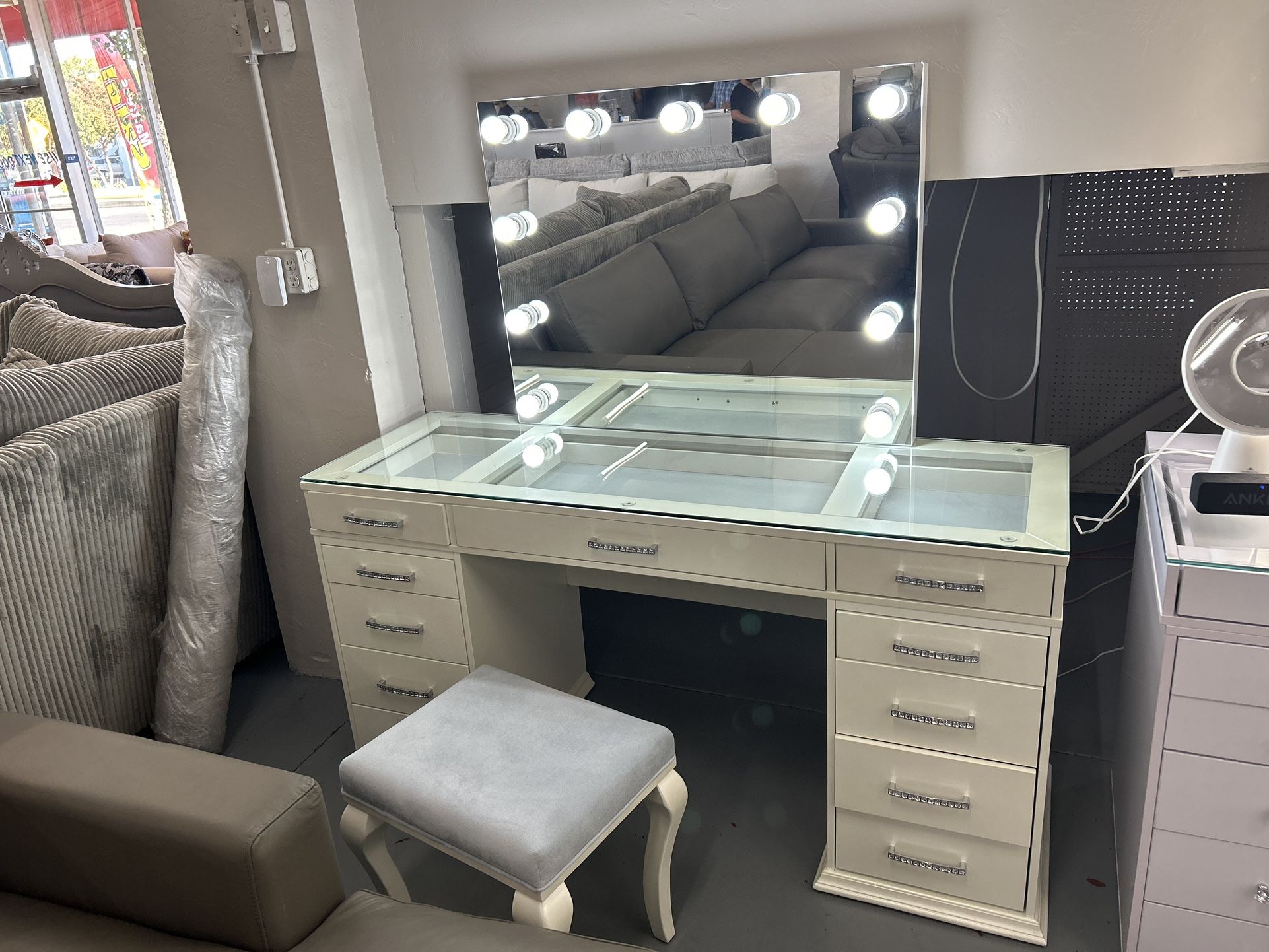 White Glam Vanity In Stock