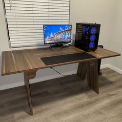 Custom Gaming PC + 24” Monitor + Desk (GTX 1070 Ti, Liquid Cooling)