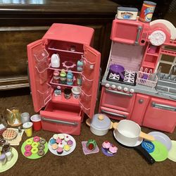 Toy Kitchen Set with Fridge Stove & Lots of Play Food