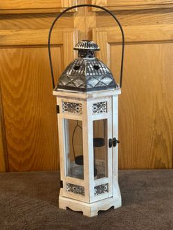 Large 23” Tall Rustic Farmhouse Wood Candle Lantern - Excellent Condition!