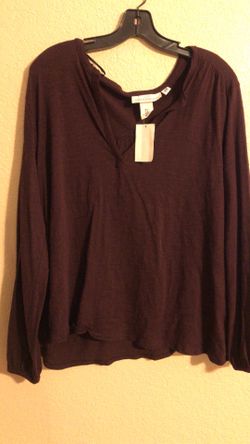 Burgundy Long Sleeve Top