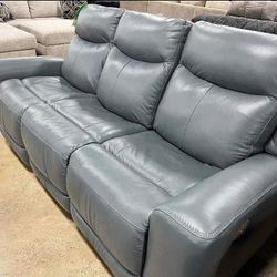 Real Leather Reclining Sofa Couch With İnterest Free Payment Options Mindanao