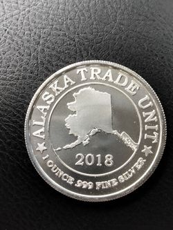 Silver 2018 Alaska Trade Unit 1 oz .999 Fine