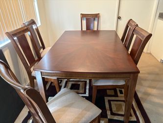 6 seater adjustable wooden dining table