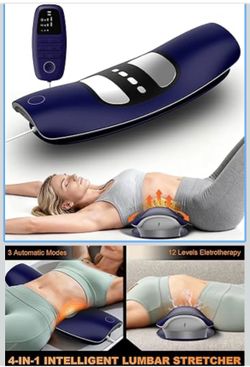 Lower Back Massager with Traction,Heat,Electrotherapy and Vibration