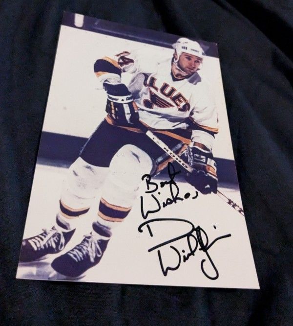 Autographed Photo Of Blues Hockey Player From Over 30 Years Ago
