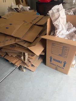 Moving boxes and packing material