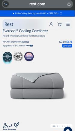 REST Evercool Cooling Comforter, King, Cool Gray