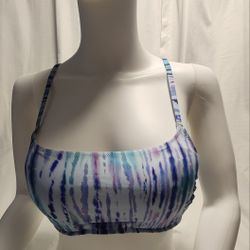 Strappy Blue Bikini Top 34C