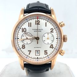 Tiffany & Co. CT60 Chronograph 42mm Solid 18k Rose Gold Automatic Watch Box Papers