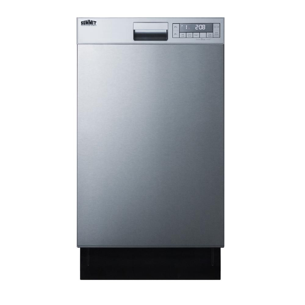 Summit DW18SS4 18 Built in Dishwasher W/ 5 Cycles & LED Display - Stainless Steel, 115v, Silver