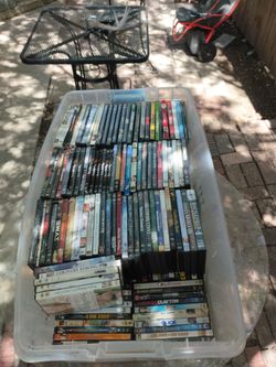 Bin of dvds