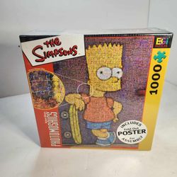NEW Vintage The Simpsons Bart Photomosaics 1000 Piece Jigsaw Puzzle w/Poster