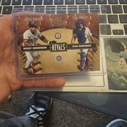 Rickey Henderson Ivan Rodriguez 1431/2499 Baseball Card 