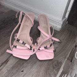 Pink Butterfly Heels Size 9 Women 