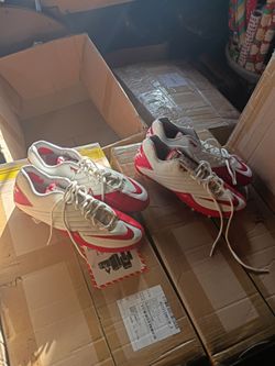 "Nike" cleats..Size 13..(Red & White)..