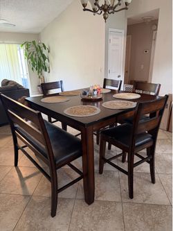 Solid cherry wood dining table