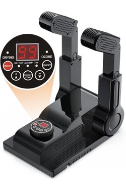 FORLIM [Upgraded Temperature Control] Boot Dryer for Work Boots - Shoe Dryer with 24-Hour Delay Timer, Portable Glove Dryer & Boot Warmer, Automatic S