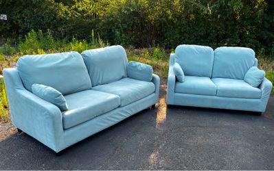 Light Turquoise IKEA VINLIDEN Sofa + Loveseat