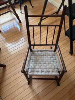 Child’s Wood Chair with Woven Rope Seat