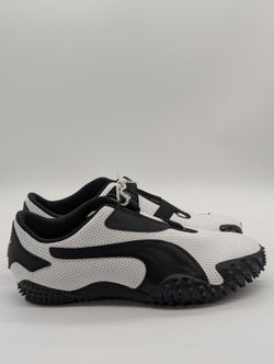 PUMA Mostro Perforated Leather Sneakers Mens Size 11.5 397331-01 Black White New