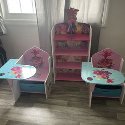 Book Shelves And Desk