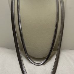 ColdWater Creek Silvertone Serpentine Necklace
