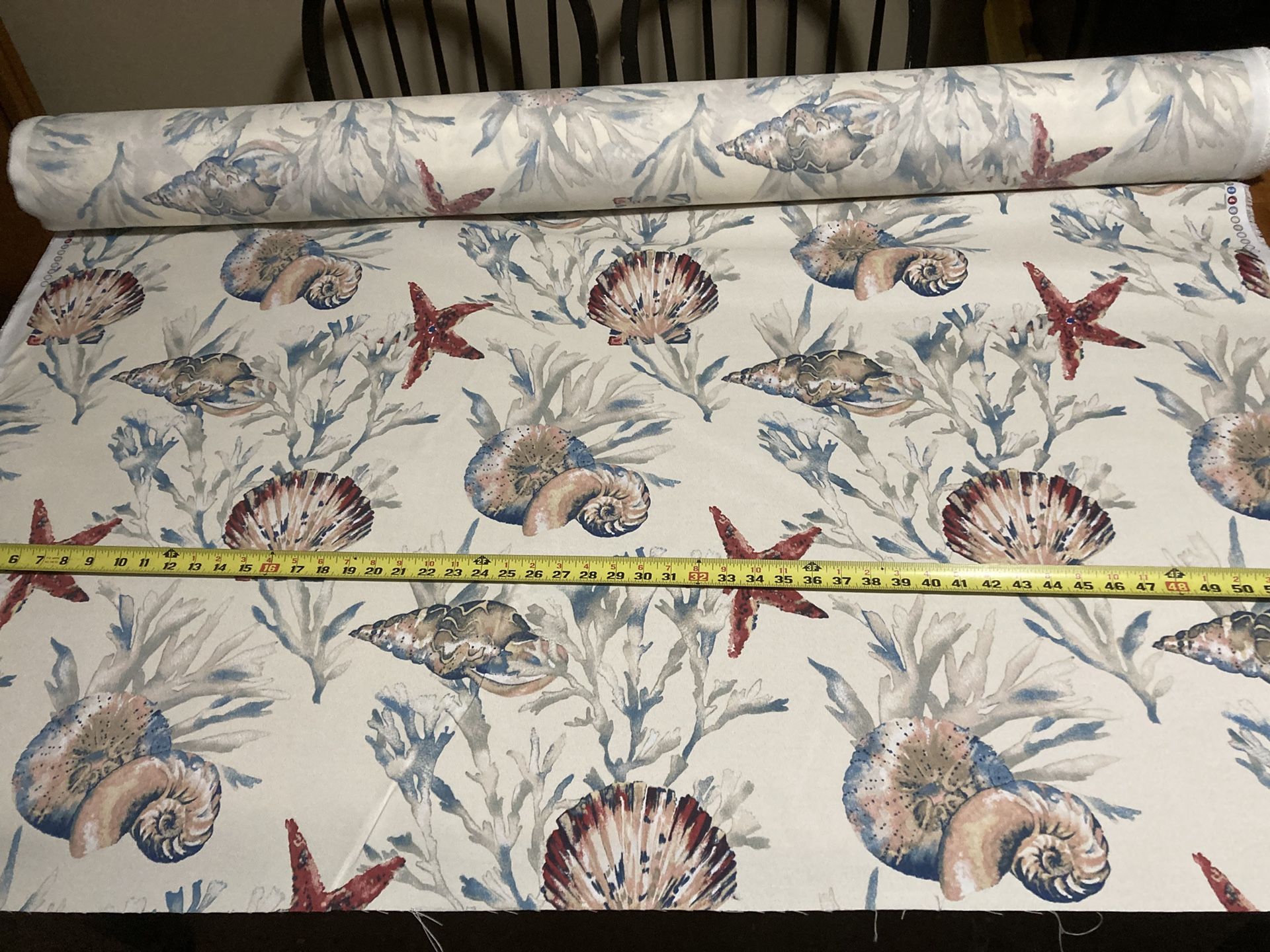 Seashell Pattern Outdoor Fabric Roll 30 Yards