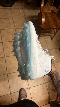 SIZE 13 Jordan 11 Mid TD Football Cleats - Legend Blue