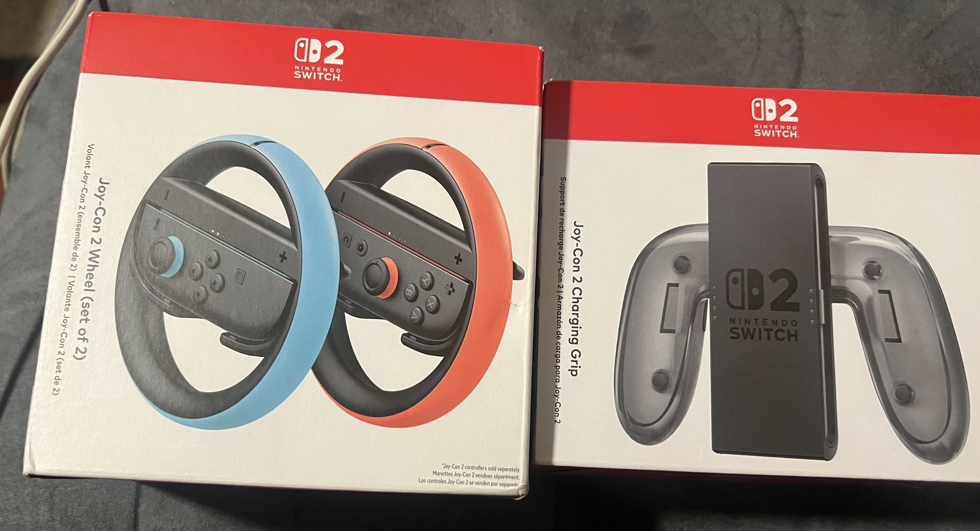 Nintendo Switch 2 Accessories: Joy Con 2 Wheel and Joy-Con 2 Charging Grip…