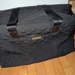 Vera Bradley Triple Compartment Travel Bag Classic Black Weekender Tote $138 NWT