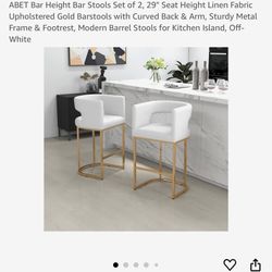 White Kitchen Stools  X3