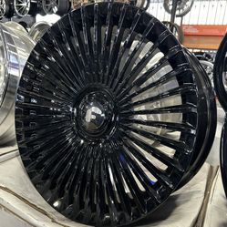 24” Forgiato Trimester Wheels & Tires Deal. All New in Stock. Gloss Black.