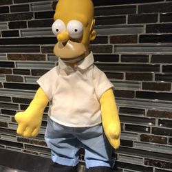 1990 Homer Simpson Rubber Plush Doll Toy