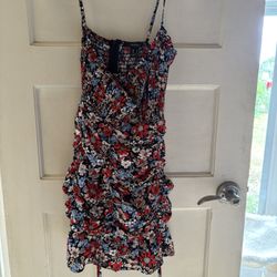 Forever 21 Floral Ruched Mini Dress