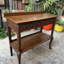 Vintage Antique Quarter Sawn Oak Server