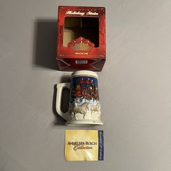 Budweiser 2005 Holiday Stein Collection Stein Glass
