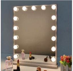 Nitin Hollywood Vanity Mirror with Lights, Dimmable Tabletop/Wall Cosmetic Lighted Makeup Beauty Mirror