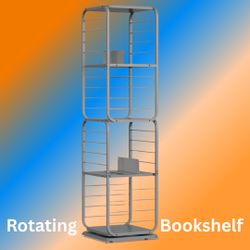 Rotating Metal Bookshelf - Spinning Book Shelf Tower