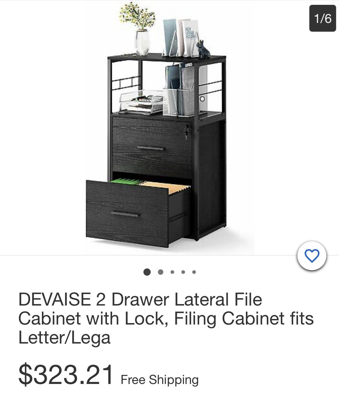 Devaise 2 Drawer  Lateral File Cabinet With Lock