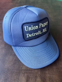 Vintage 90s Union Paper Detroit Michigan SnapBack Hat