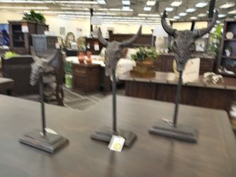 3pc Bull Sculpture Set